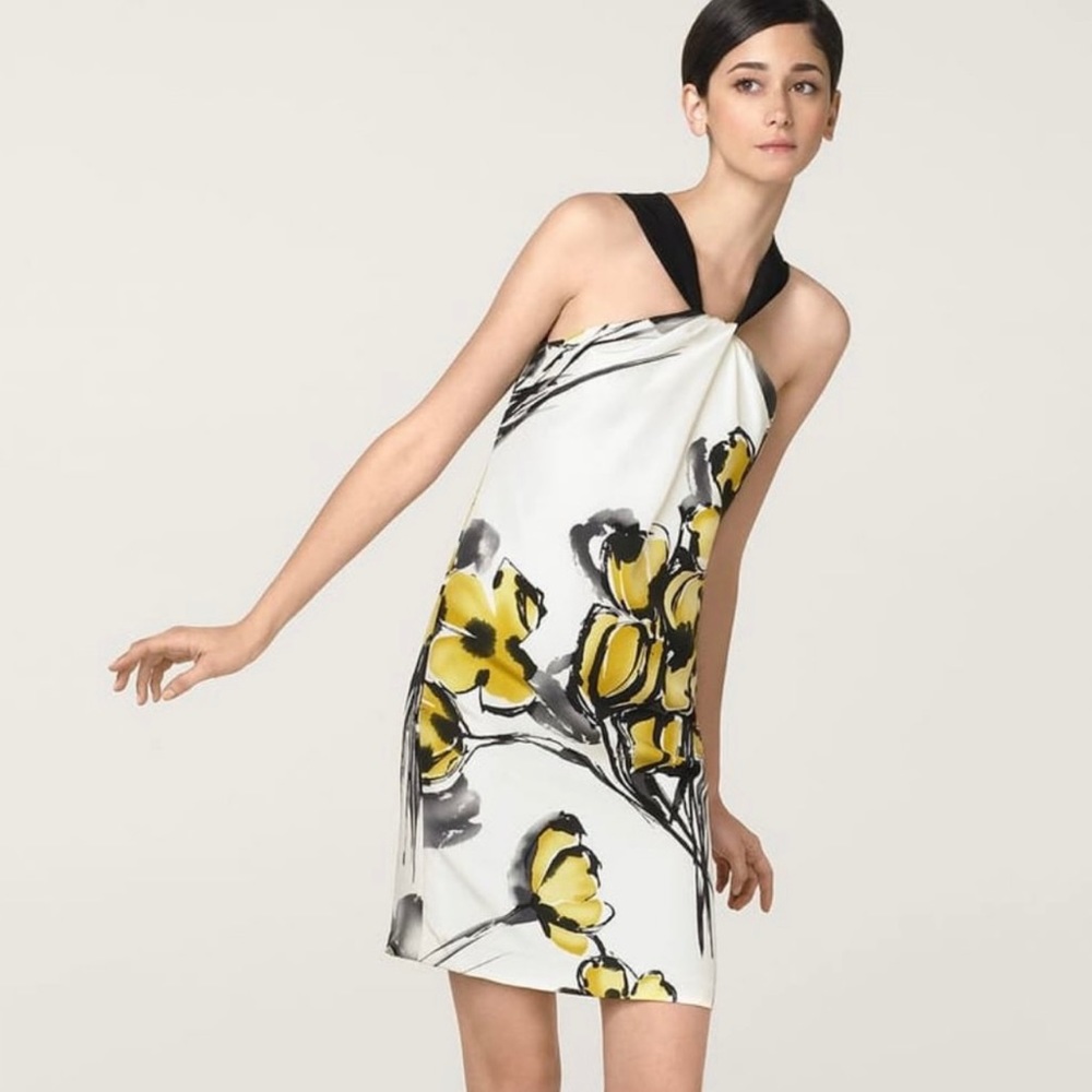 Vince Twist Front Silk Shift Dress